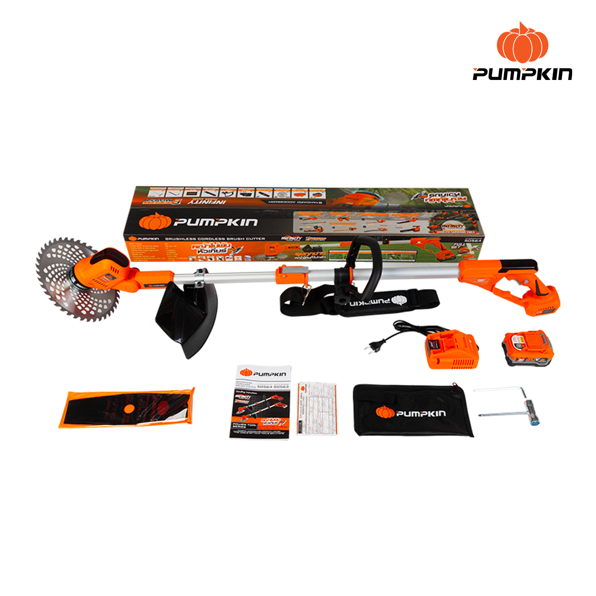 เครื่องตัดหญ้าไร้สาย20V PUMPKIN INF-946BCB-401K-X20 50564