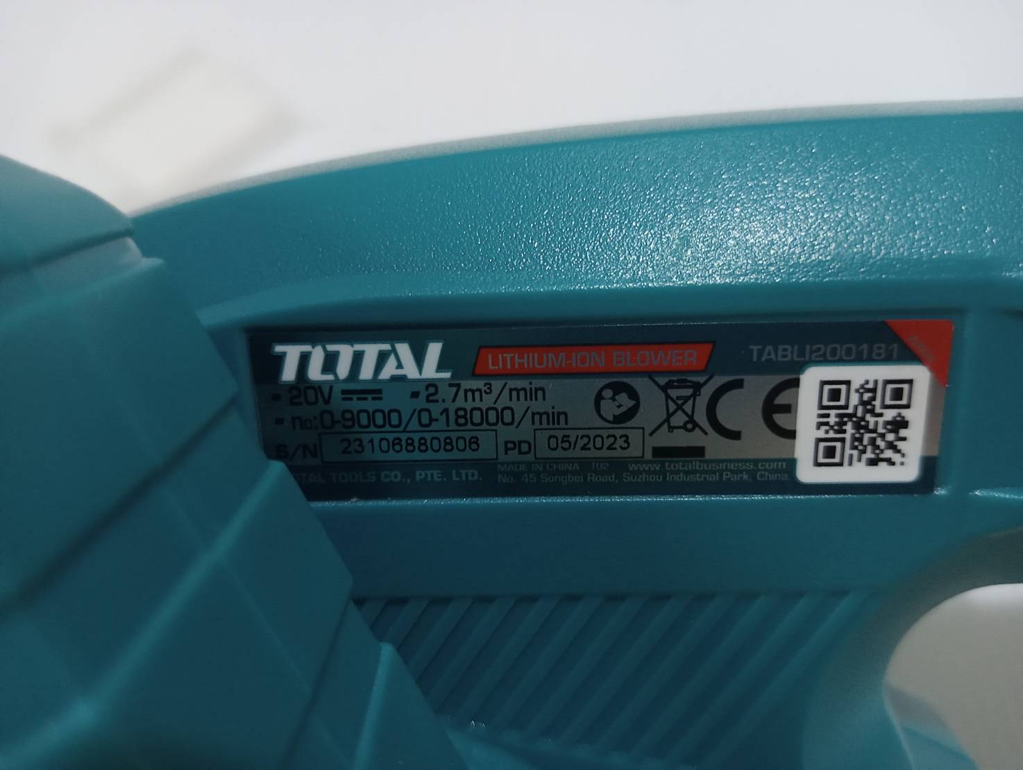 เครื่องเป่าลมไร้สาย 20V TABLI200181 TOTAL ((แบตเตอรี่ 1 ก้อน + แท่นชาร์จ )