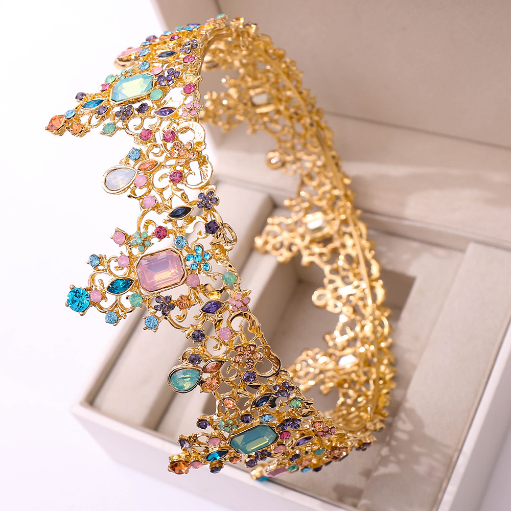 (พร้อมส่ง) มงกุฏ 066 สีทอง มงกุฎนางงาม มงกุฎเจ้าชาย มงกุฎสไตล์วินเทจ งานสวย QCเพชรทุกเม็ดไมมีหลุด