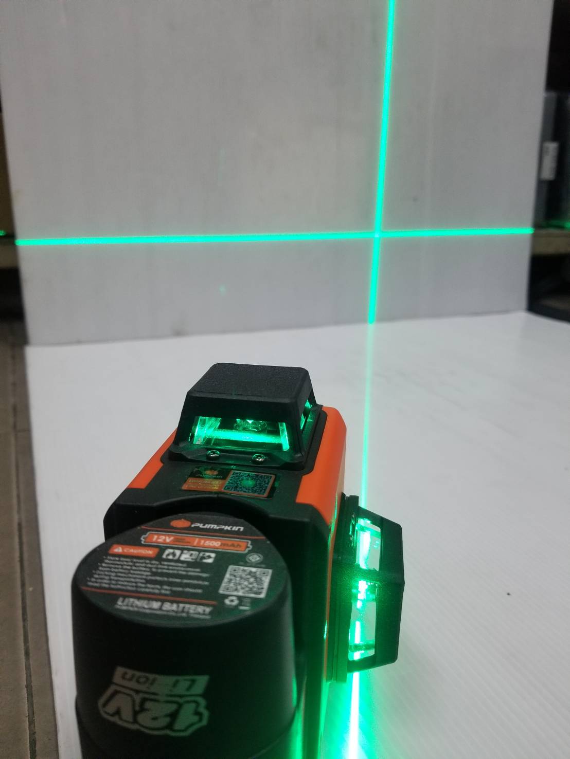 เลเซอร์12เส้น แสงเขียว PTT-12LSG-12V PUMPKIN #28367