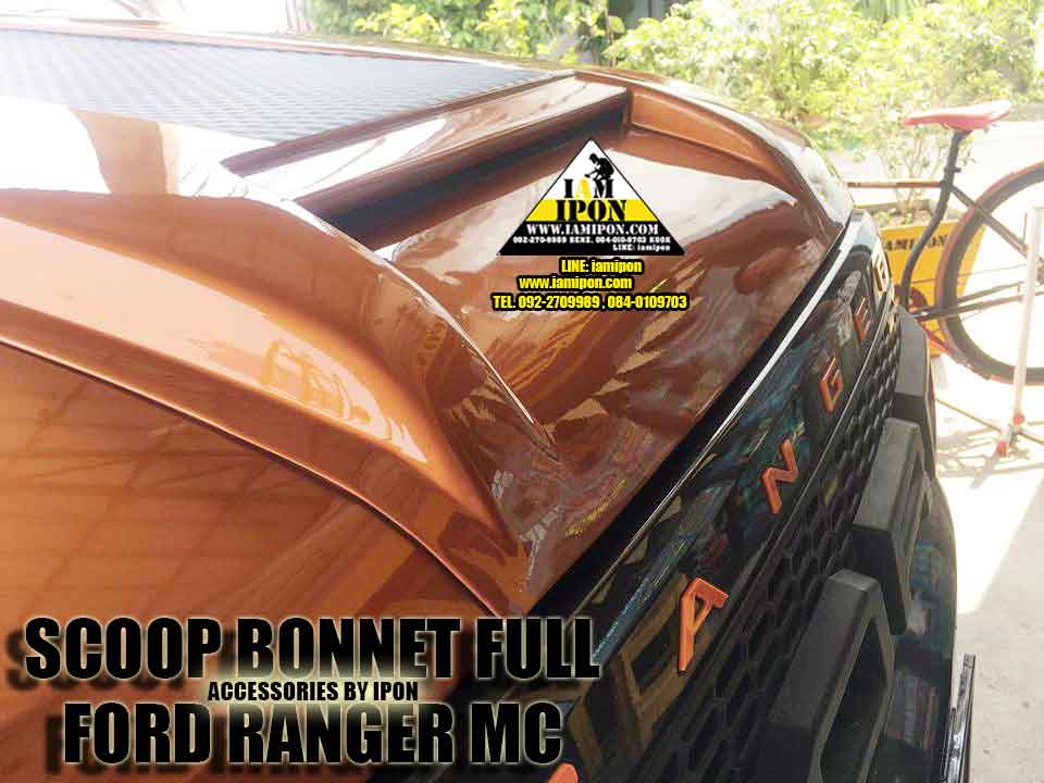 SCOOP BONNET FULL FORD RANGER MC 2015 ORANGE&ิBLACK สกู๊ปหลอกสีส้มคาดดำแบบเต็มฟอร์ดเอ็มซี 2015