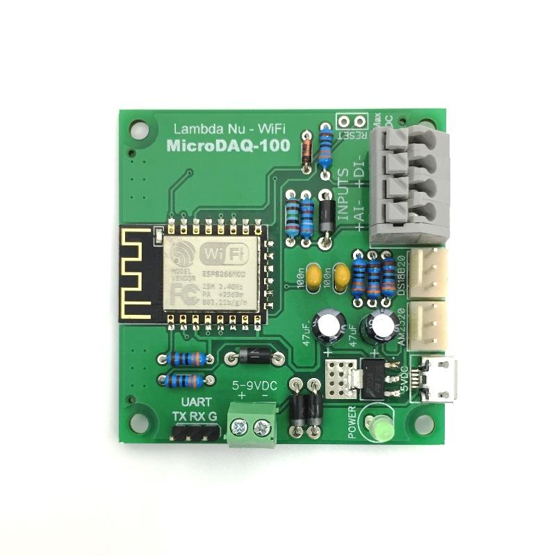 MicroDAQ-100 : วัดอุณหภูมิ/ความชื้น/แรงดัน/สถานะลอจิก 4 ช่อง ผ่าน WiFi