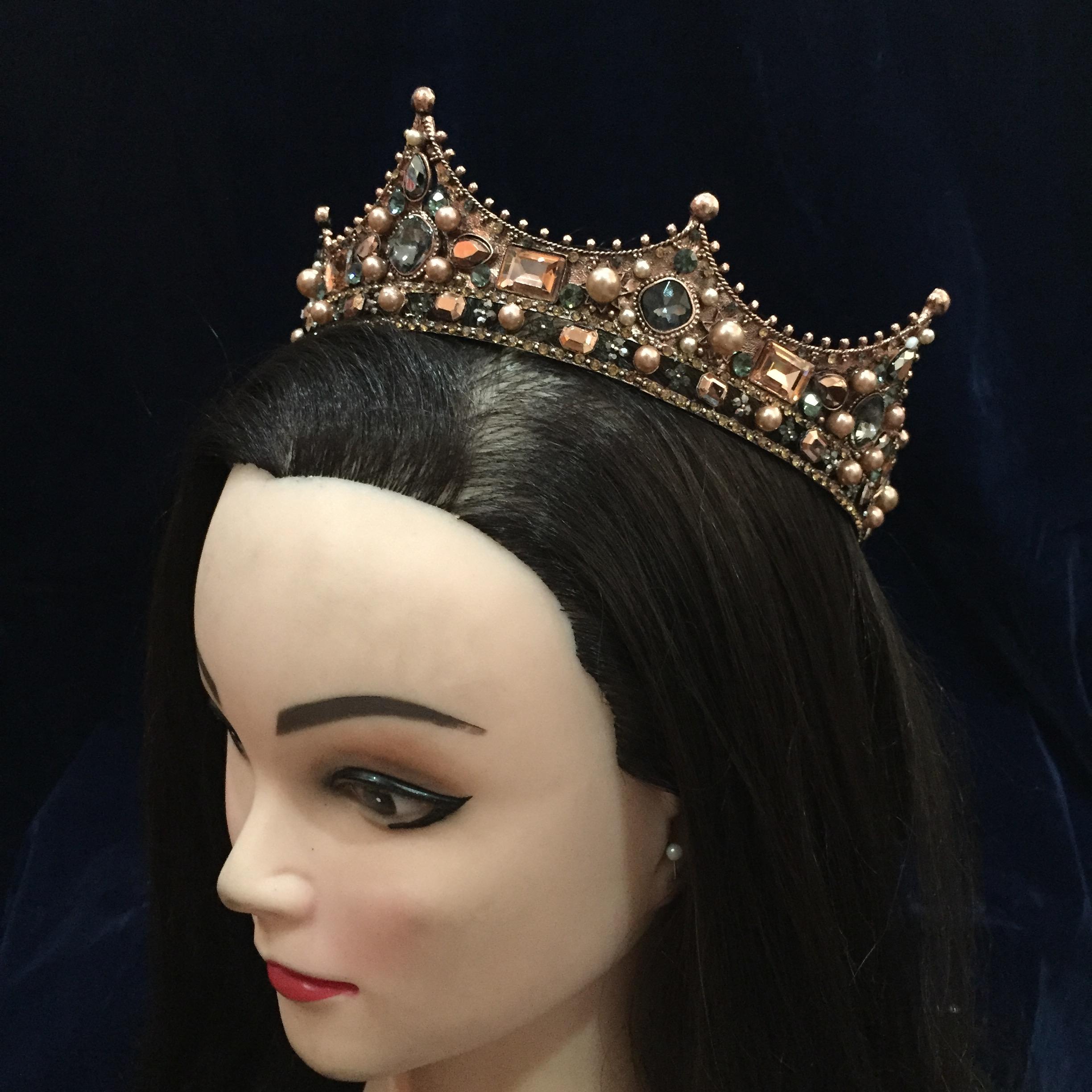 (พร้อมส่ง) มงกุฏผู้ชาย 035 สีน้ำตาลวินเทจ มงกุฎผู้ชาย มงกุฎเจ้าชาย งานสวย ปราณีต QCเพชรทุกเม็ด