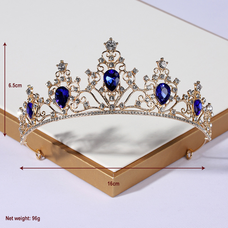 (พร้อมส่ง) เทียร่า 319 สีน้ำเงิน มงกุฎนางงาม มงกุฎเจ้าหญิง งานสวย ปราณีต QCเพชรทุกเม็ด สินค้าพร้อมส่งจากไทย