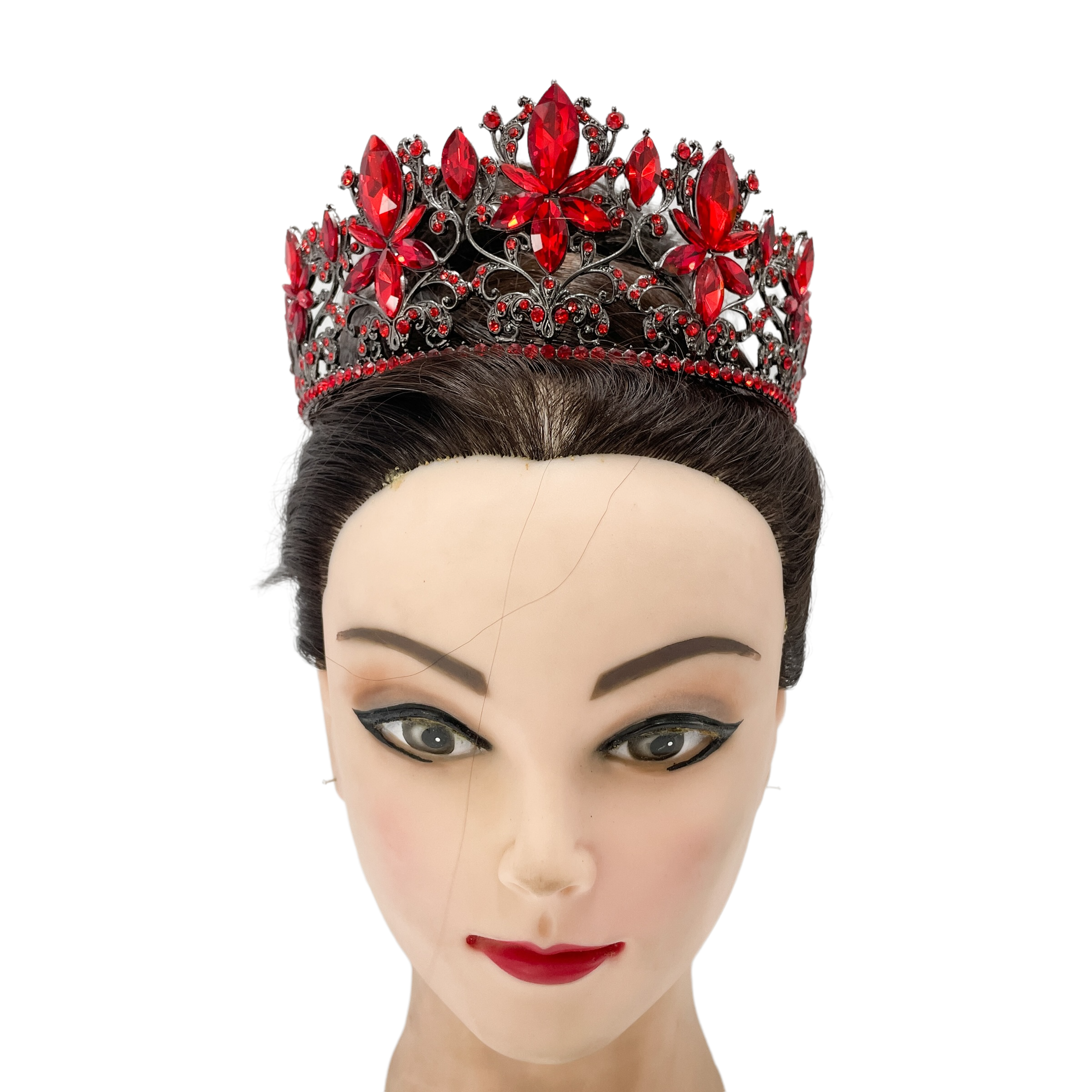 (พร้อมส่ง) เทียร่า 353 สีแดง งานสวย ปราณีต QCเพชรทุกเม็ด สินค้าพร้อมส่งจากไทย