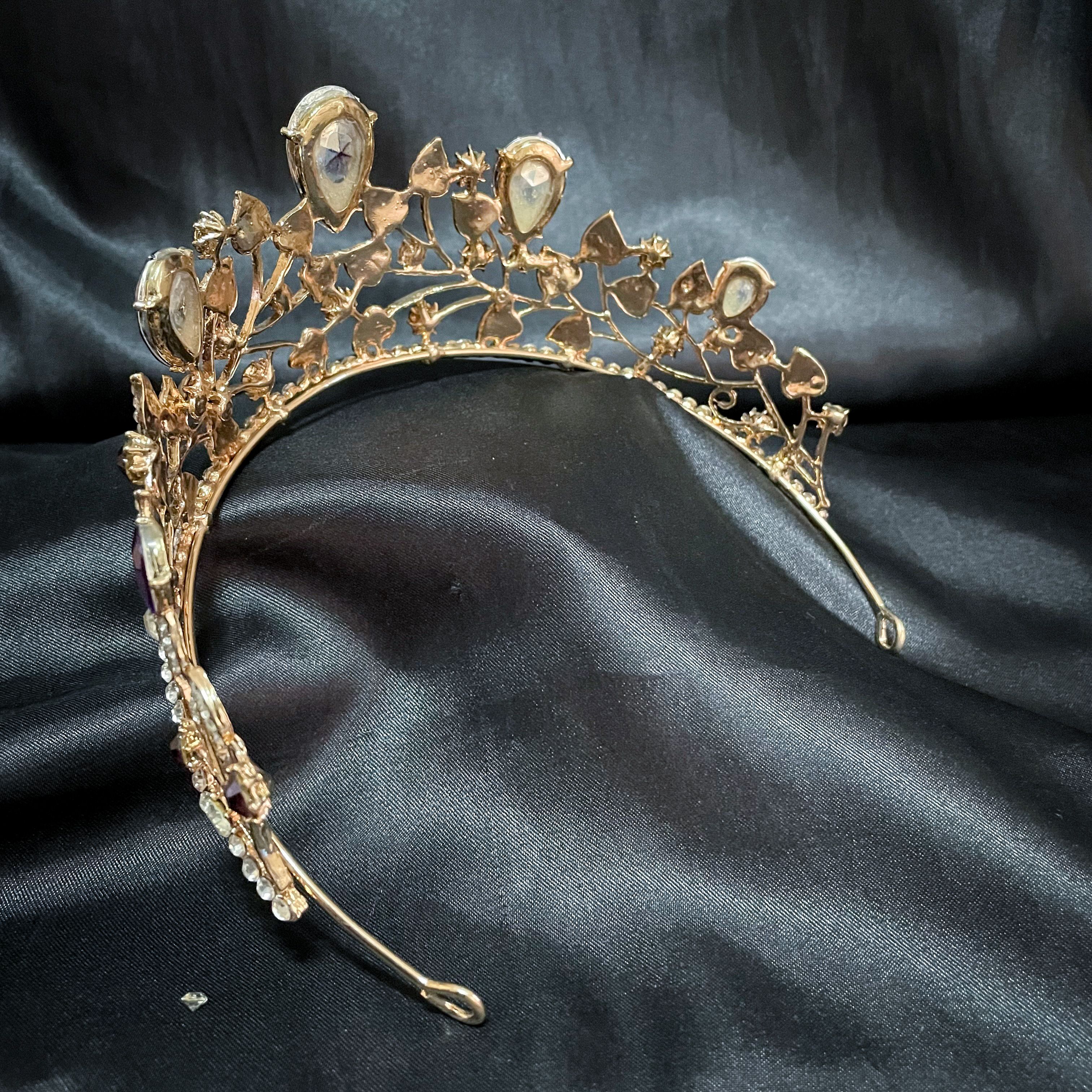 (พร้อมส่ง) เทียร่า 122 สีม่วง มงกุฎนางงาม มงกุฎเจ้าหญิง งานสวย ปราณีต QCเพชรทุกเม็ด สินค้าพร้อมส่งจากไทย