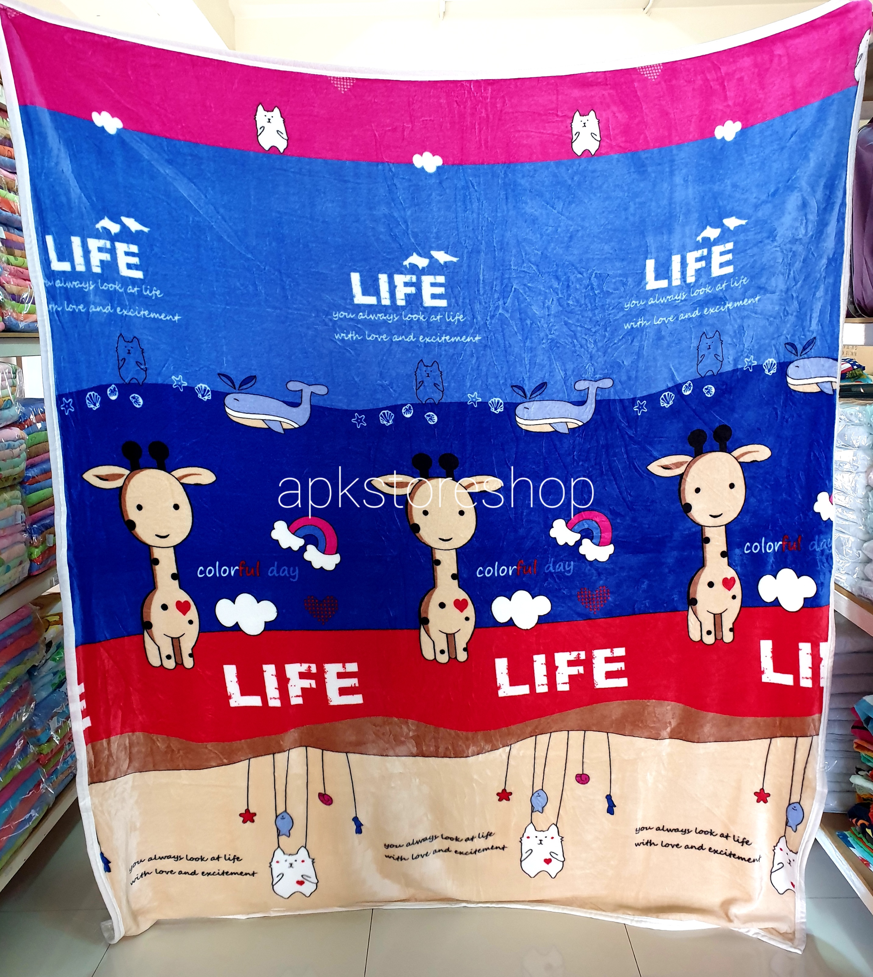 ขายส่ง ผ้าห่มนาโน แบบหนา #APK138-ลายการ์ตูน กุ๊นขอบ ส่ง 138 บาท