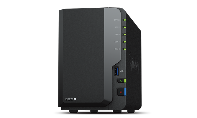 Synology DiskStation DS220+ 2-bay DiskStation, Dual Core 2.0 GHz (turbo to 2.9 GHz), 2GB RAM (up to 6GB)