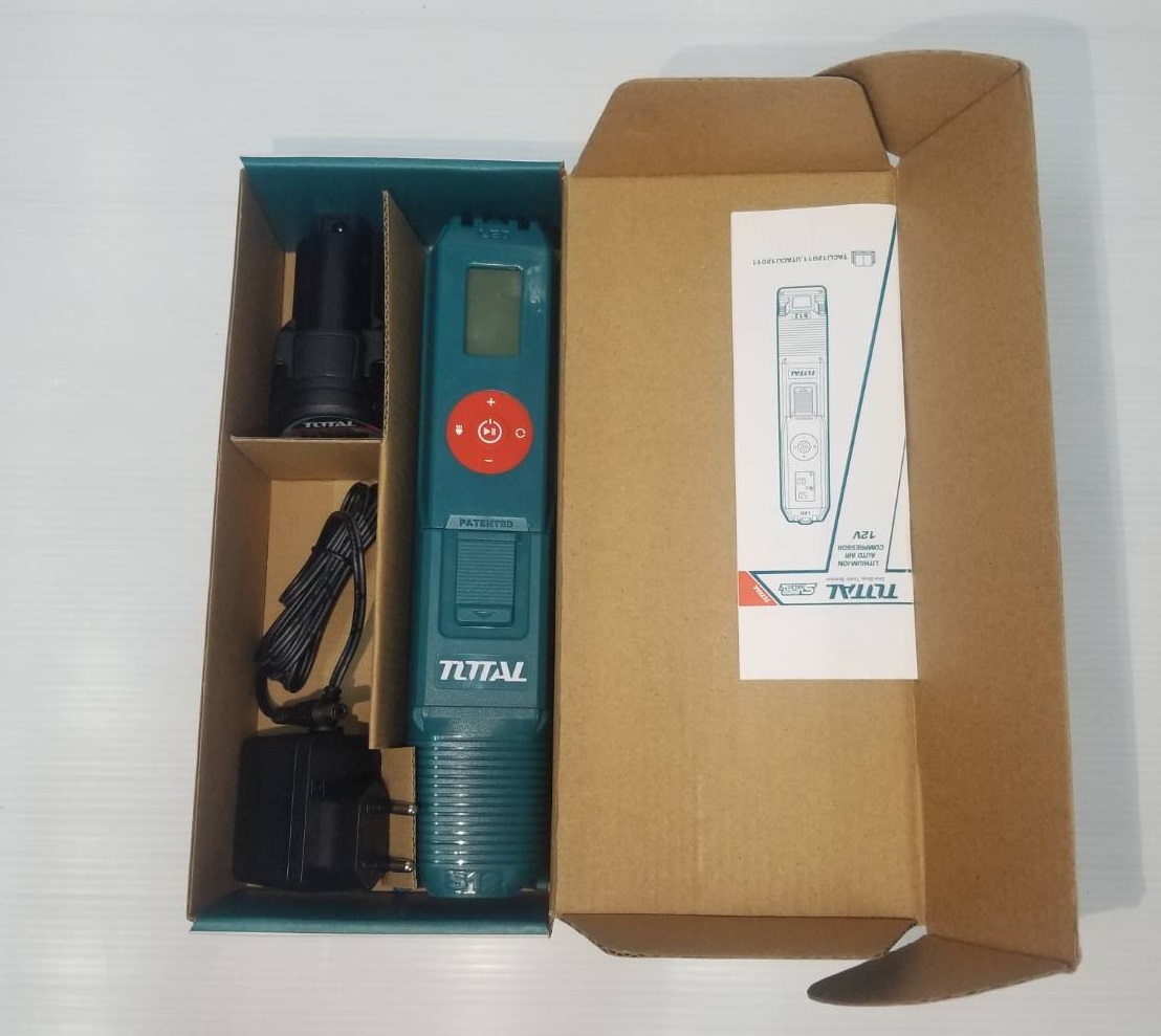 ปั้มลมมินิ12V TACLI12011 TOTAL ครบชุดพร้อมแบต พร้อมที่ชาร์จ