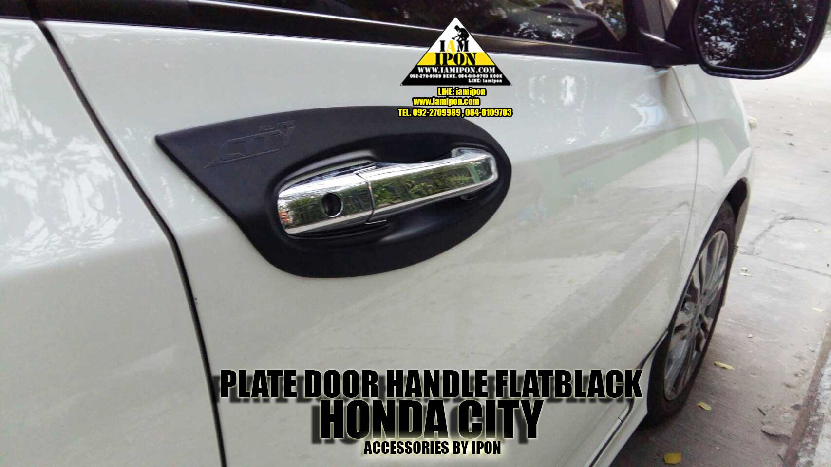 PLATE DOOR HANDLE HONDA CITY 2008-2012 FLATBLACK เบ้ารองมือเปิดดำด้านฮอนด้าซิตี้ 2008-2012
