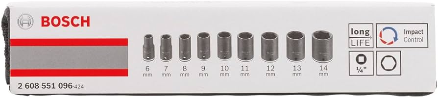 BOSCH รุ่น 2608551096 ชุดลูกบล็อก 9 ชิ้น 1/4 นิ้ว (6-14mm.)