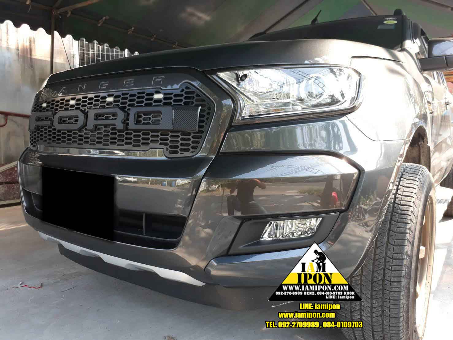 SPOTLIGHT COVER FORD RANGER WILDTRAK TOP MC FLATBLACK ครอบสปอร์ตไล์ดำด้านฟอร์ดเรนเจอร์วายแทรกตัวท้อป MC