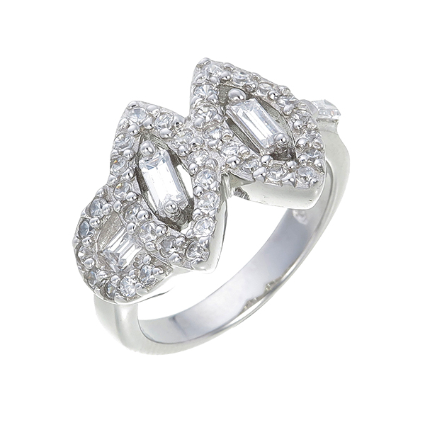 แหวนเพชร ประดับ เพชรCZ แหวนทรงมาร์คีย์ ตัวเรือนเงินแท้100% (เงินแท้92.5%) ฝังเพชรสี่เหลี่ยมล้อมรอบเพชรกลมขาว ออกแบบได้สวยเวอร์ล้ำเริศ งานดีประณีตทุกขั้นตอน