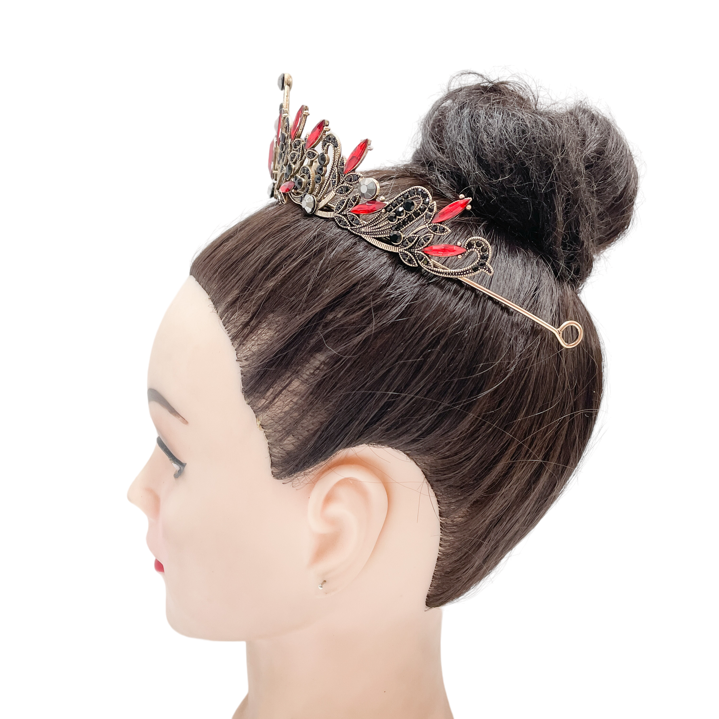 (พร้อมส่ง) มงกุฎสีดำ 310 สีดำ-แดง งานสวย ปราณีต QCเพชรทุกเม็ด สินค้าพร้อมส่งจากไทย