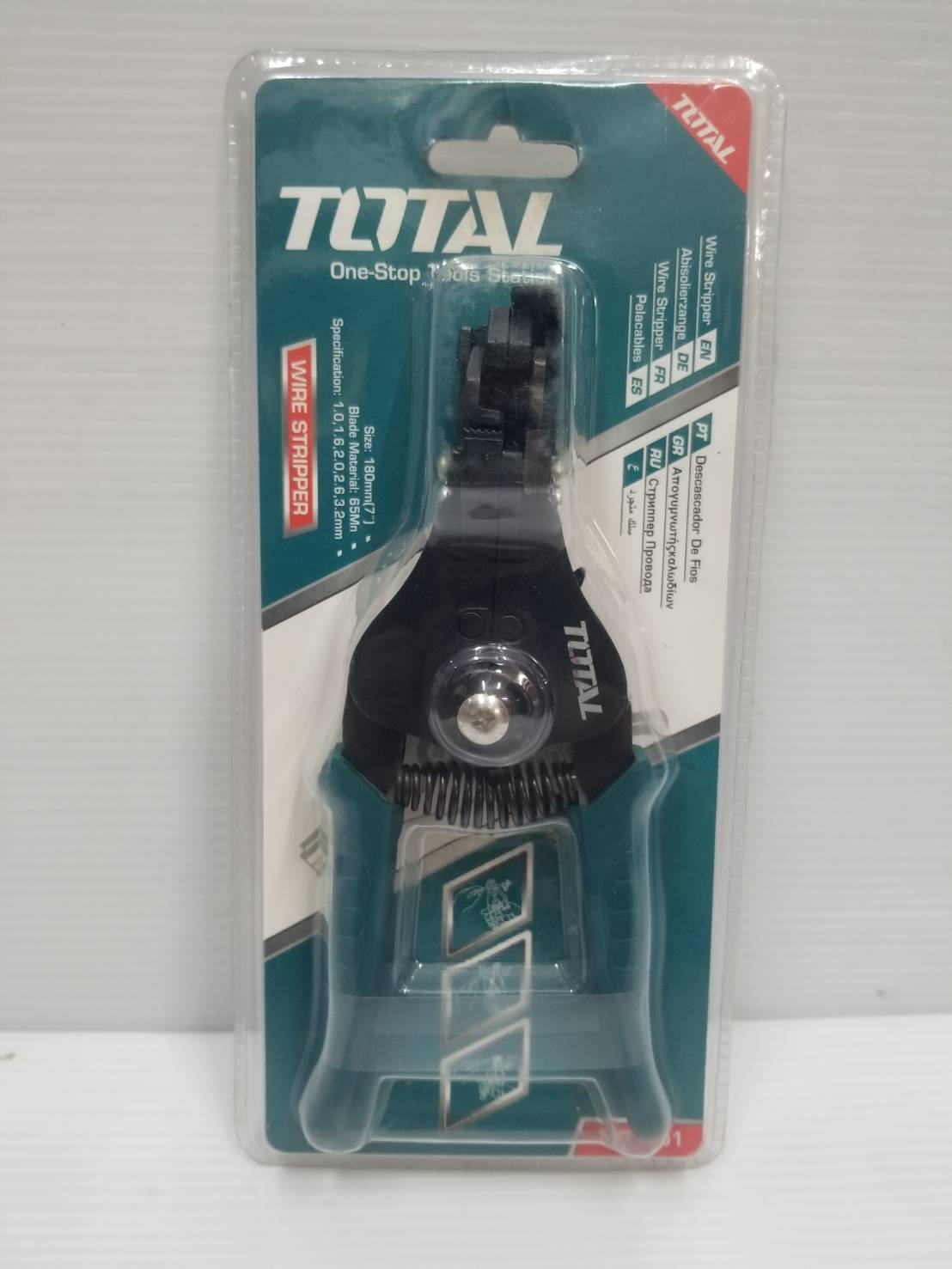 TOTAL คีมปอกสายไฟ THT1591 แบบสปริง ขนาด 7นิ้ว Wire Stripper คีม ช่างไฟ อุปกรณ์ช่าง