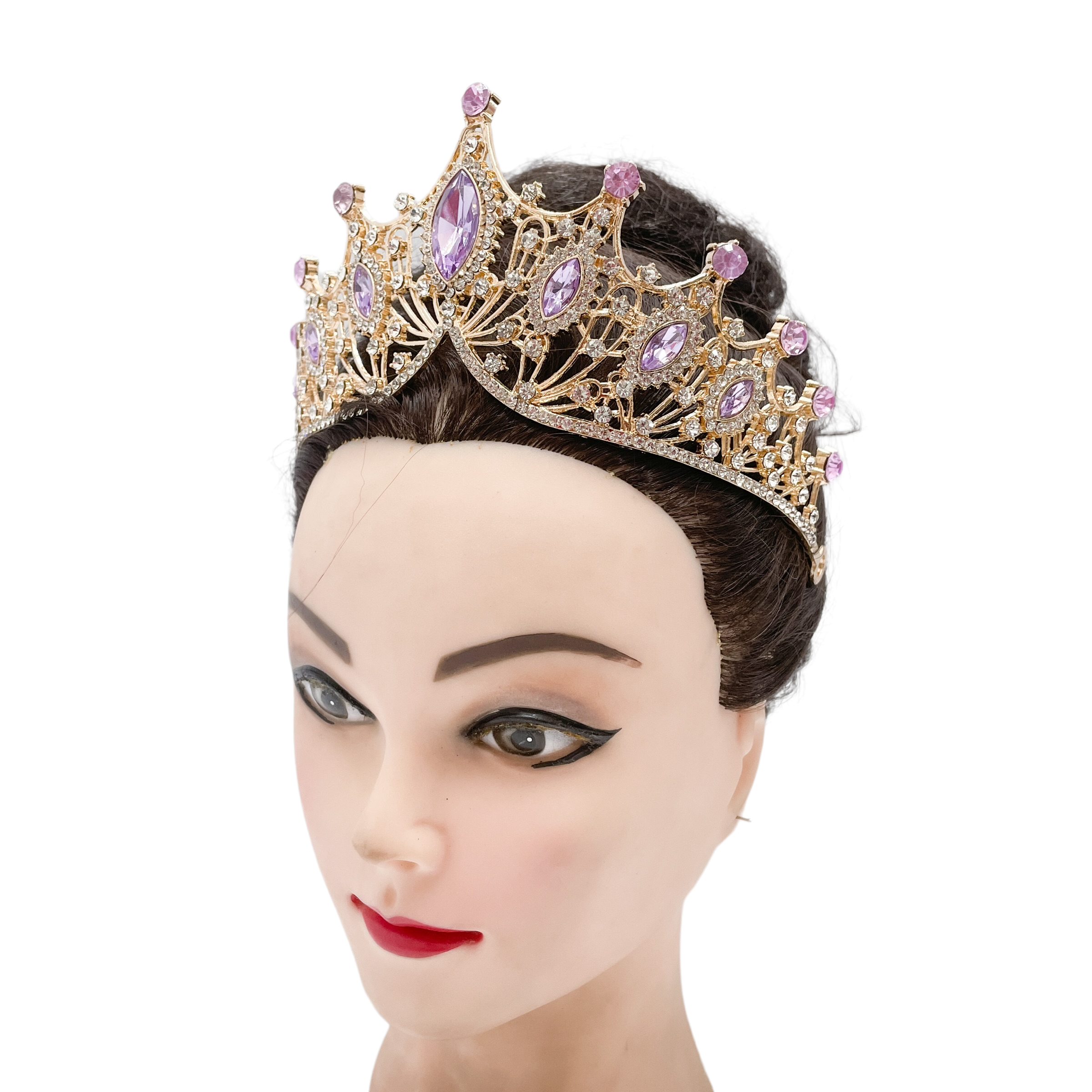 (พร้อมส่ง) เทียร่า 303 สีทอง-ม่วง มงกุฎนางงาม งานสวย ปราณีต QCเพชรทุกเม็ด สินค้าพร้อมส่งจากไทย