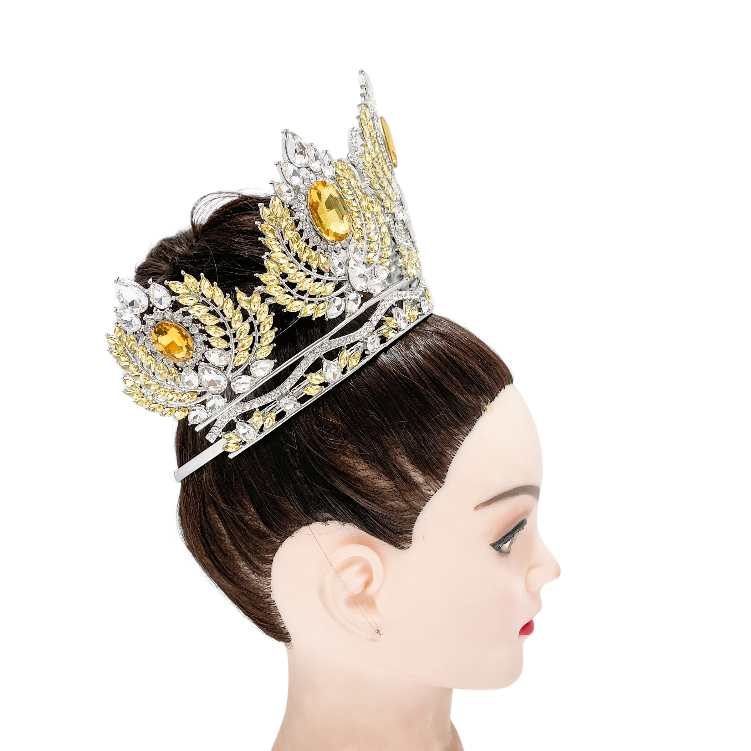 (พร้อมส่ง) มงกุฏ 089 สีเหลือง มงกุฎนางงาม มงกุฎเพชร มงกุฎประกวด สินค้าพร้อมส่ง ไม่ต้องรอนาน งานพรีเมี่ยม