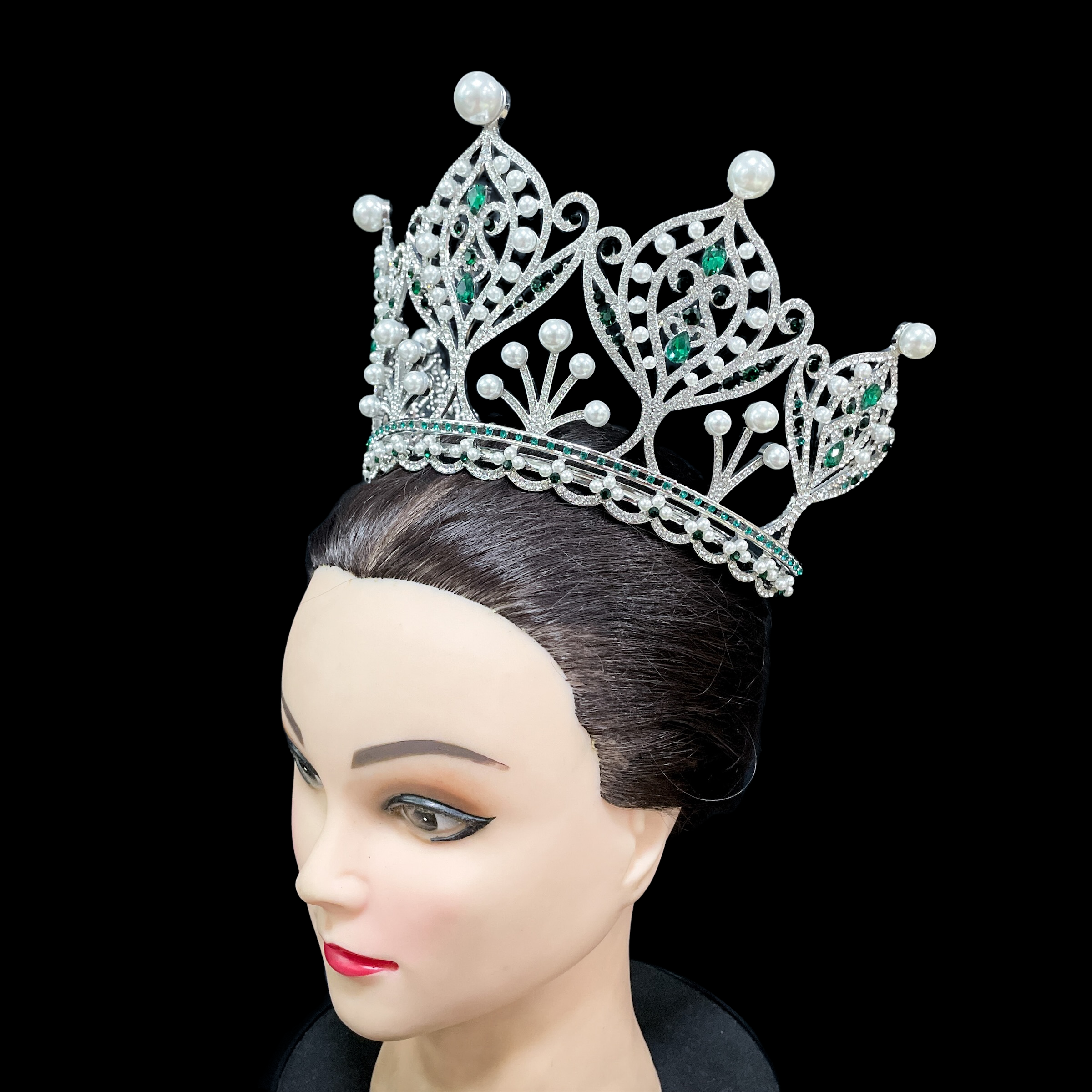 (พร้อมส่ง) มงกุฏ 091 สีเขียว มงกุฎนางงาม มงกุฎเพชร มงกุฎประกวด สินค้าพร้อมส่ง ไม่ต้องรอนาน งานพรีเมี่ยม