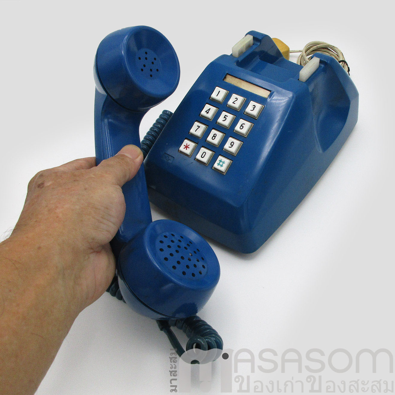 โทรศัพท์วินเทจสีน้ำเงิน
