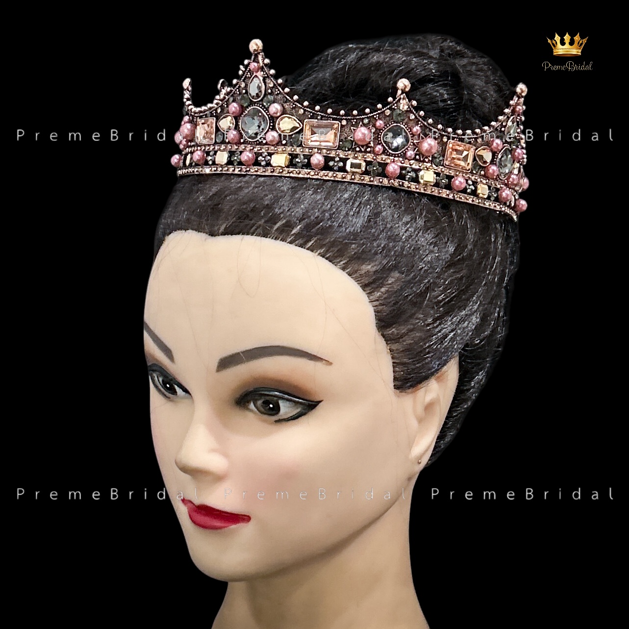 (พร้อมส่ง) มงกุฏผู้ชาย 035 สีวินเทจ ไข่มุกม่วง มงกุฎผู้ชาย มงกุฎเจ้าชาย งานสวย ปราณีต QCเพชรทุกเม็ด