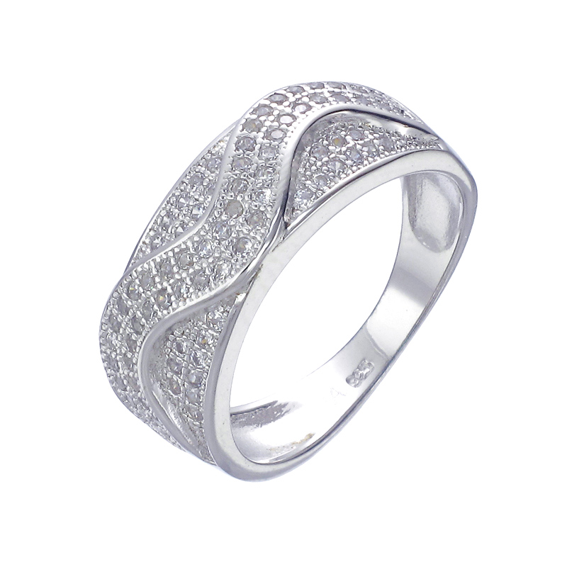 แหวนเงินแท้925เพรชประดับเพรชแท้สวิส เกรดดี น้ำใส