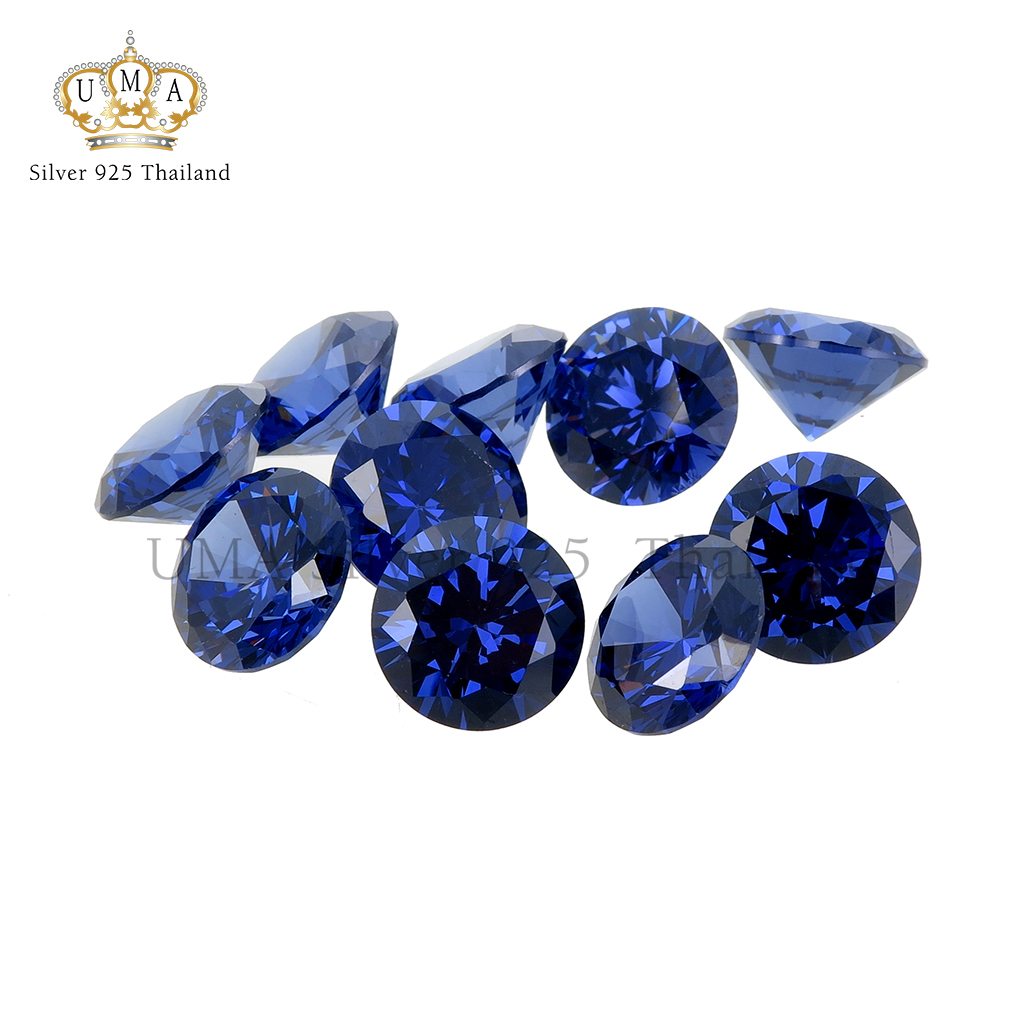 เพชรSpinel 7A สปิเนล ทรงกลม สี แซฟไฟร์ สีน้ำเงินอ่อน No.112 (Sapphire Light Spinel No.112 ROUND) - Size 6.00mm - 1แพ็ค - 100เม็ด