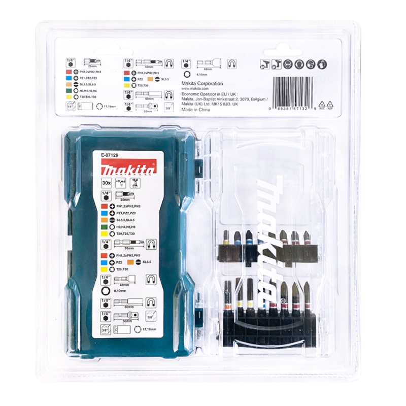 ชุดไขควง30ชิ้น พร้อมเคสใส MAKITA E-07129
