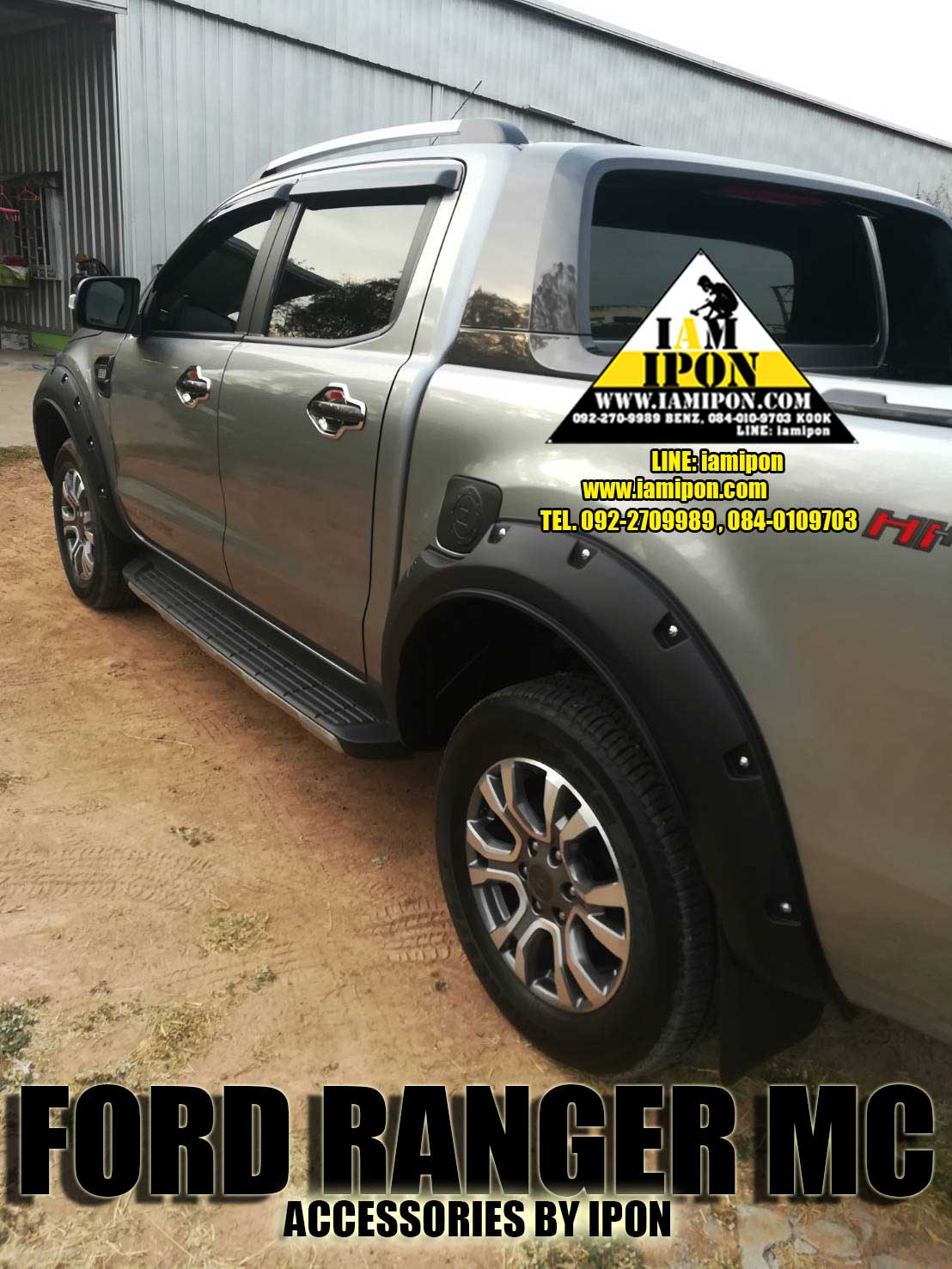 FENDER FORD RANGER MC FLATBLACK 6" โปร่งล้อ 6" มีหมุดหลอกดำด้านฟอร์ดเรนเจอร์ MC