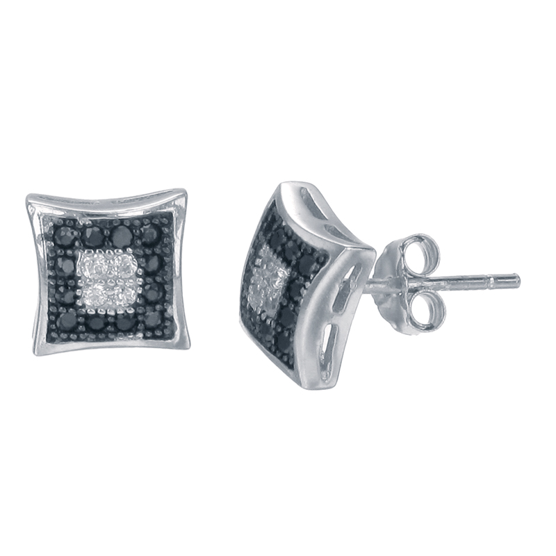 ต่างหูเงินแท้925ประดับเพรชแท้สวิส