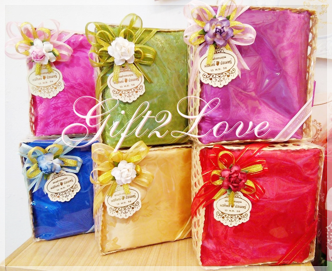 ผ้าแพรรับไหว้ ขนาด 5 ฟุต แพคเกจชะลอมฝาเปิด