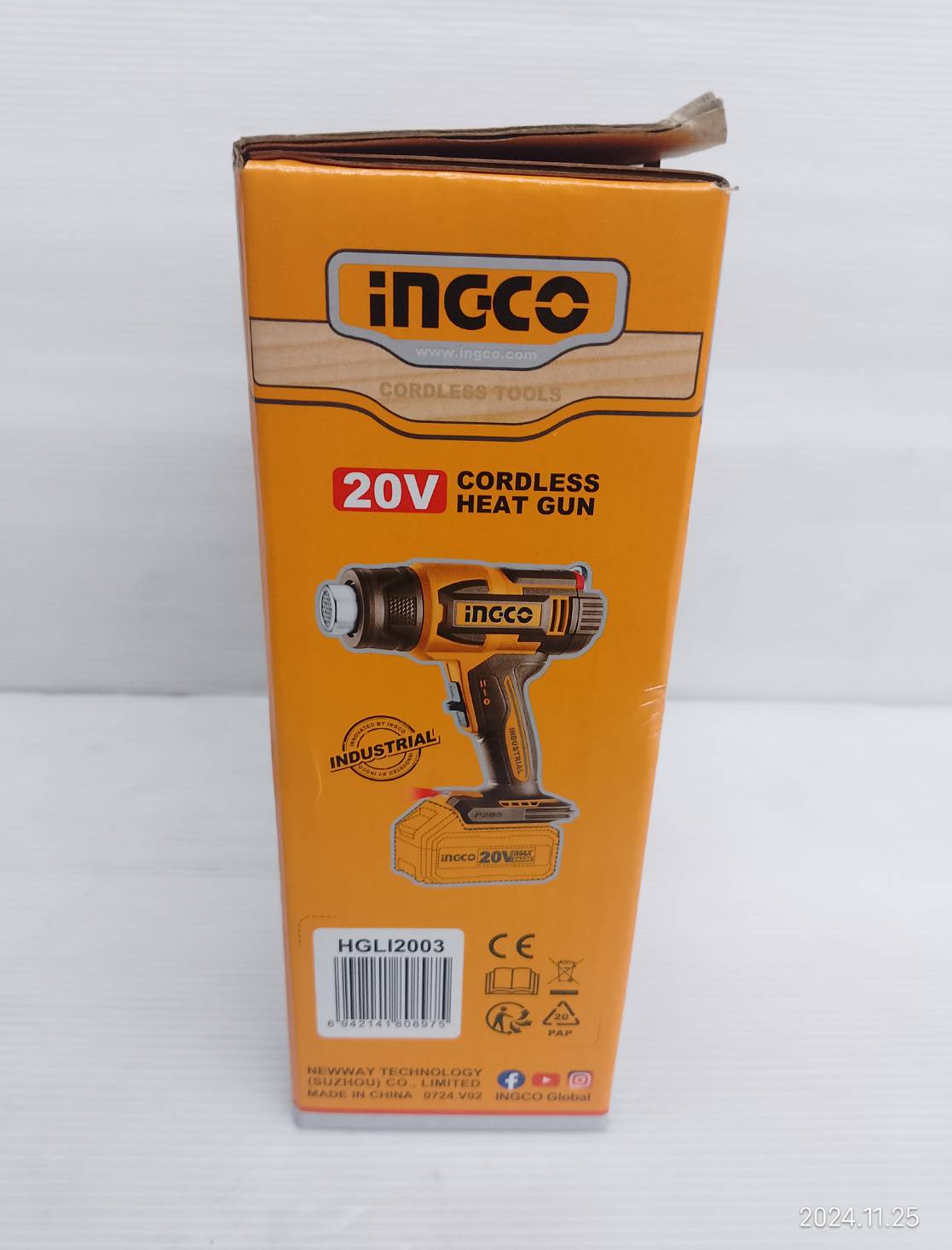 INGCO เครื่องเป่าลมร้อนไร้สาย จอ LCD รุ่น HGLI2003 ( เครื่องเปล่า )