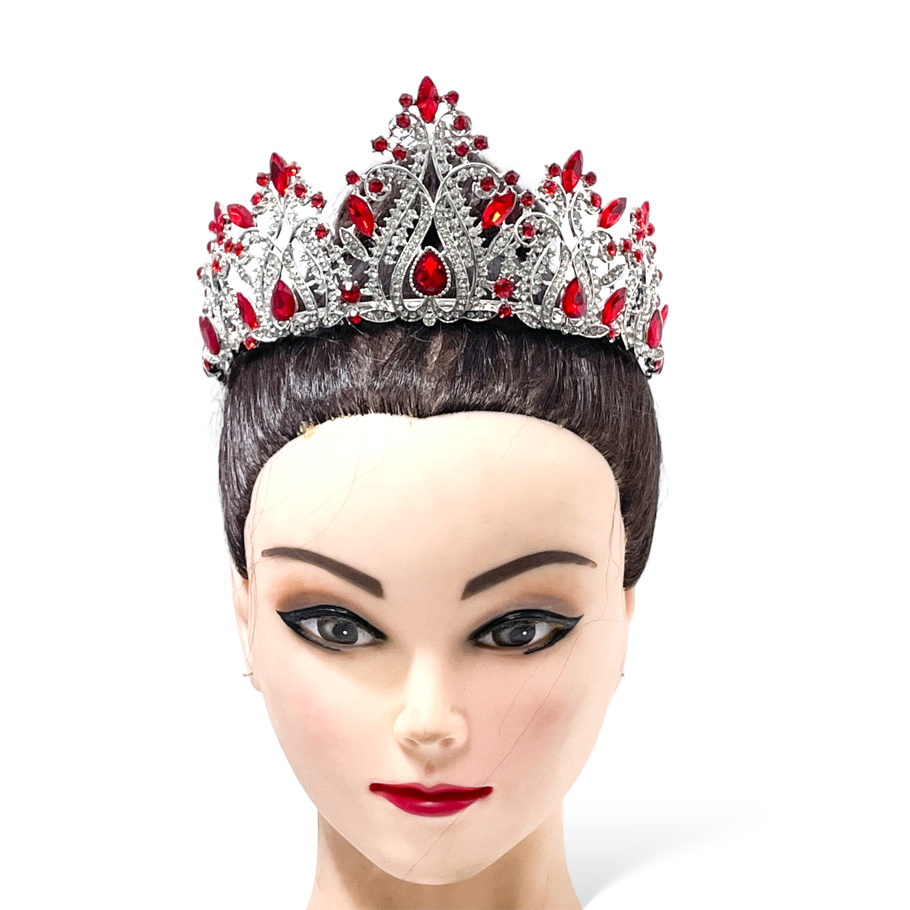 (พร้อมส่งจากไทย) มงกุฏ 118 สีแดง งานสวย งานนางงาม รุ่นฐานกลม ปรับขนาดได้ ส่งด่วน ส่งจากไทย