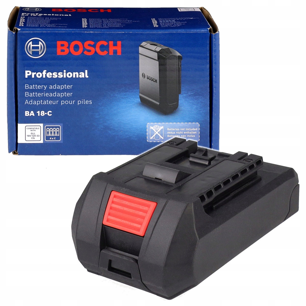 อแดปเตอร์แปลงแบต18V BA18-C BOSCH 1608M00C4B ( ใช้ถ่าน LR14 4ก้อน )