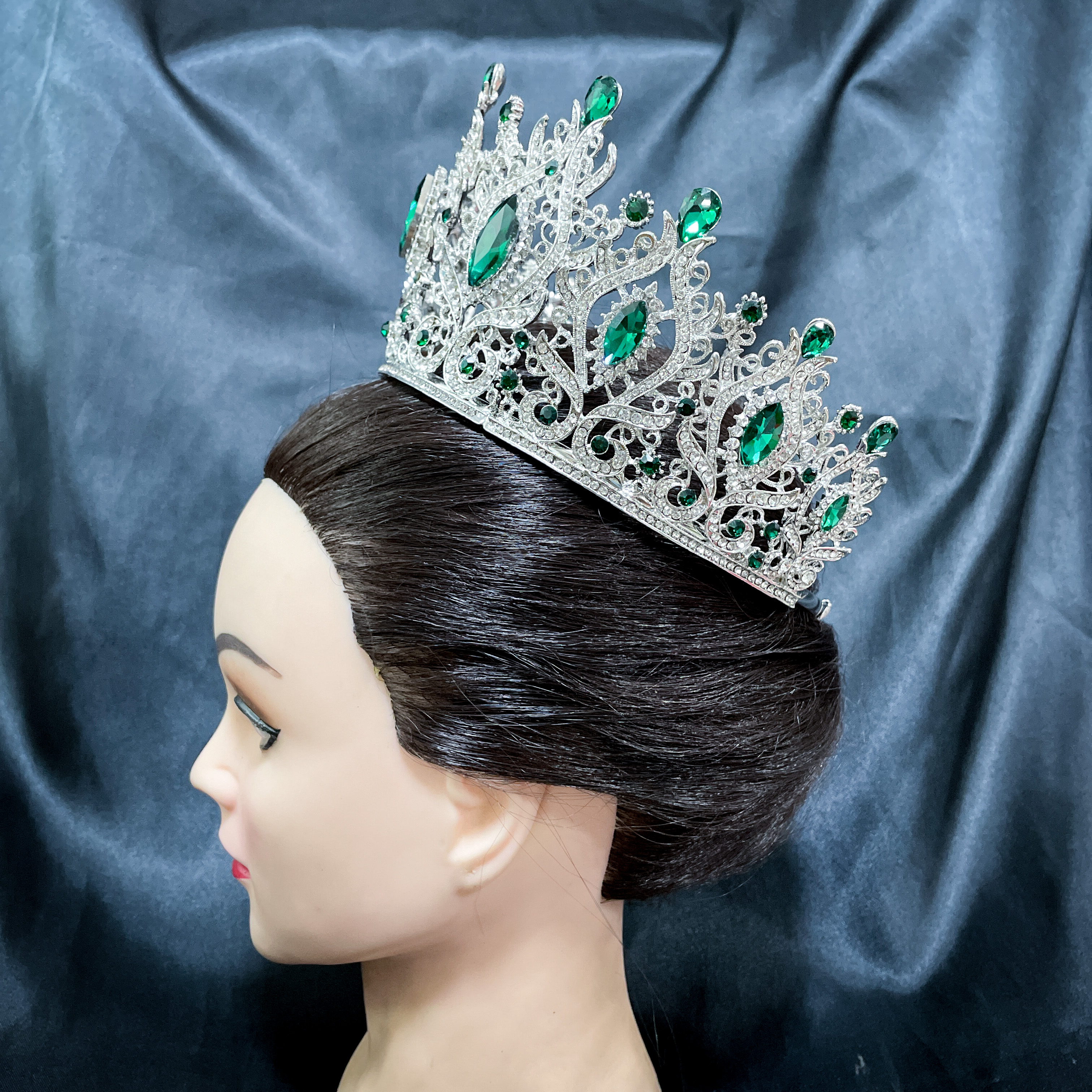 (พร้อมส่งจากไทย) มงกุฏ 096 สีเขียว มงกุฎนางงาม มงกุฎเพชร มงกุฎประกวด สินค้าพร้อมส่ง ไม่ต้องรอนาน งานพรีเมี่ยม