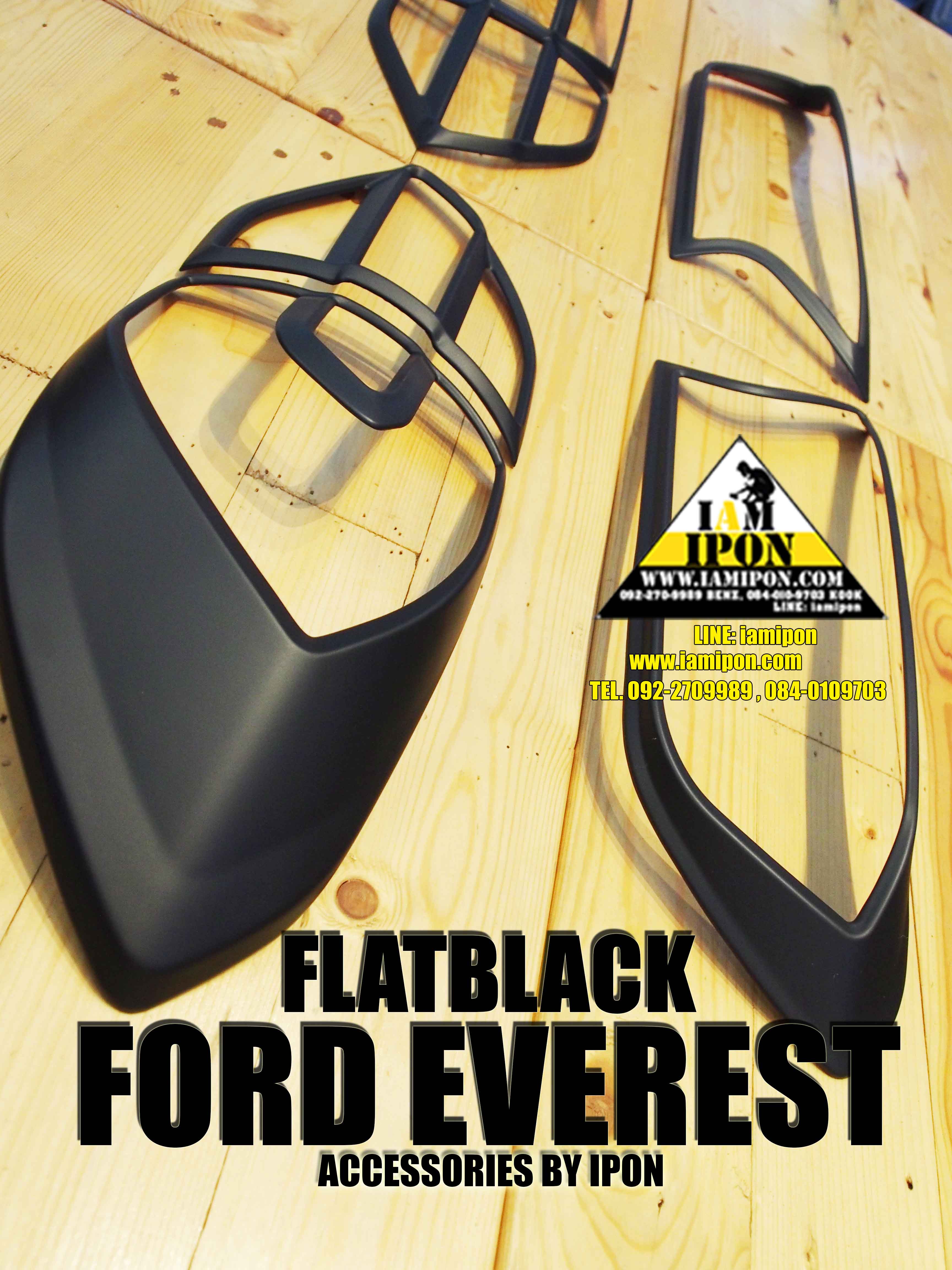 HEADLAMP COVER FORD EVEREST FLATBLACK ครอบไฟหน้าดำด้านฟอร์ดเอเวอเรส
