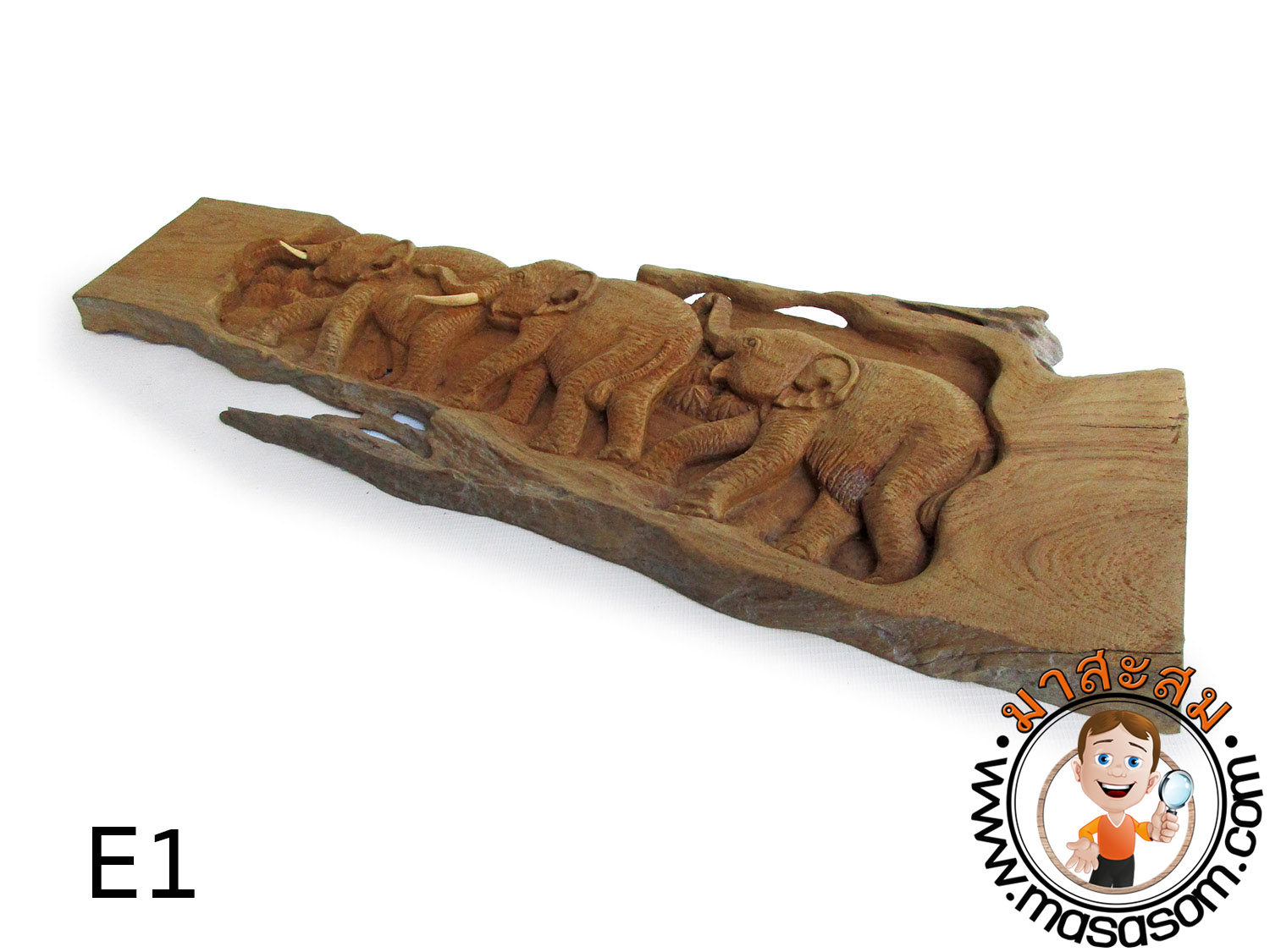 ช้างไม้สักแกะสลัก