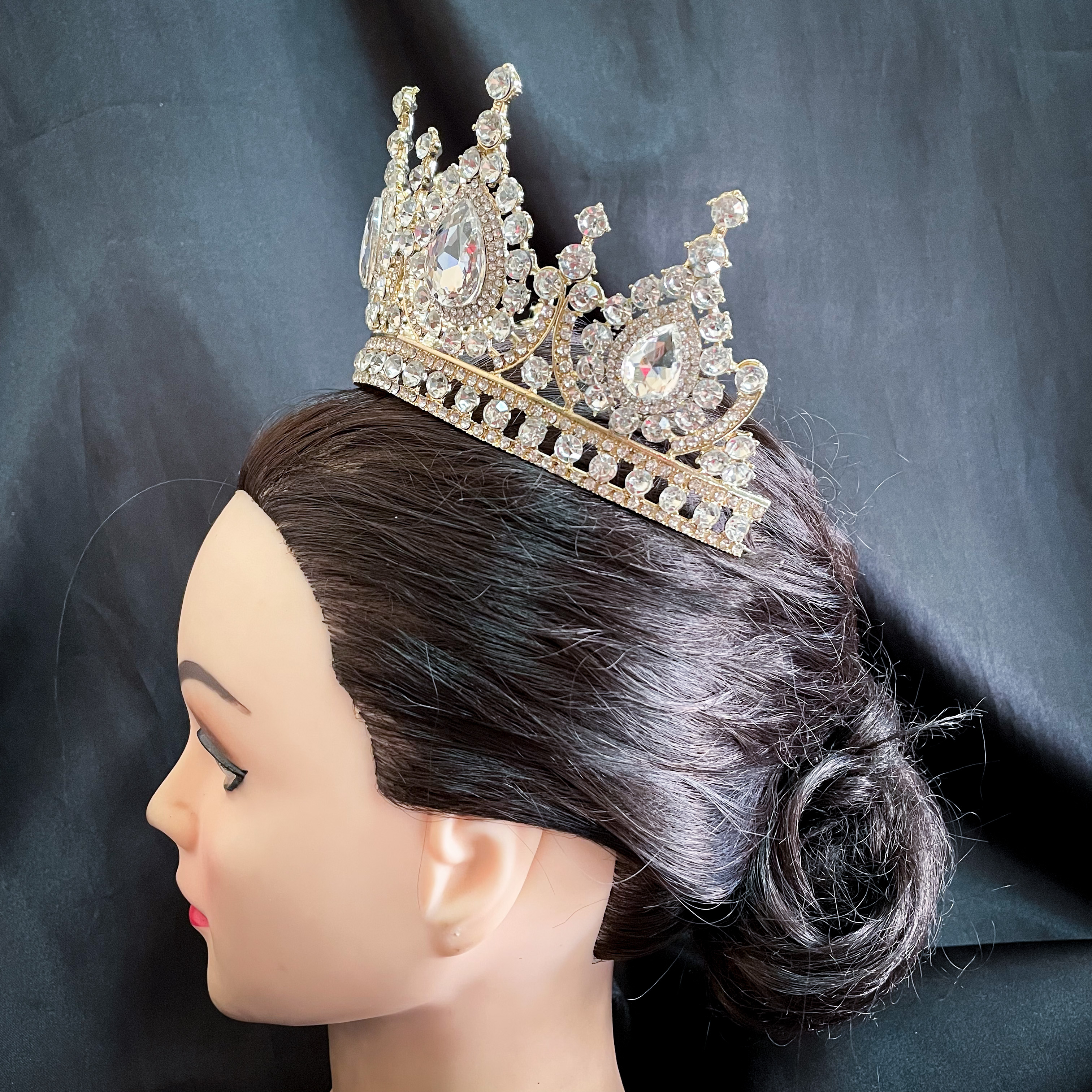 (พร้อมส่ง) เทียร่า 282 สีทอง มงกุฎนางงาม มงกุฎเจ้าหญิง งานสวย ปราณีต QCเพชรทุกเม็ด สินค้าพร้อมส่งจากไทย