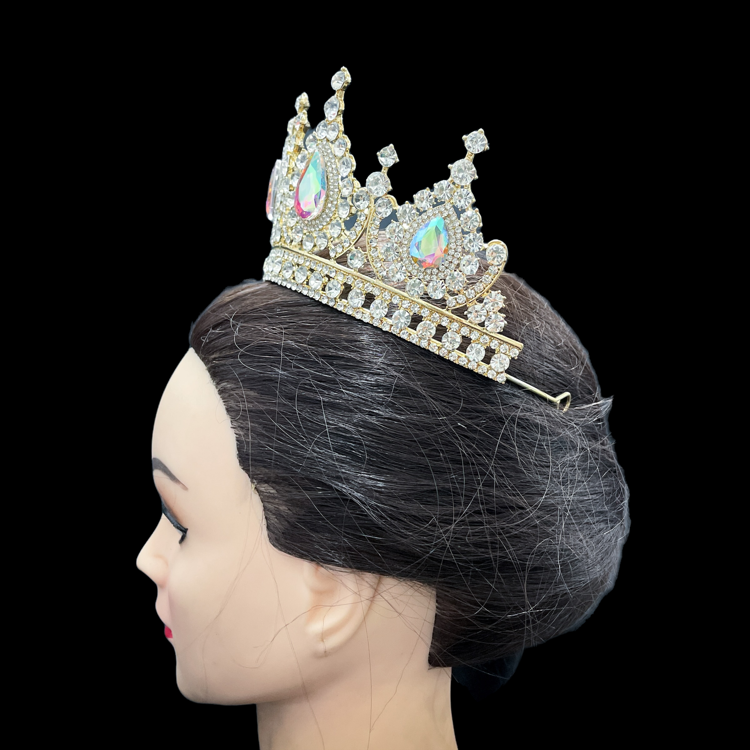 (พร้อมส่ง) เทียร่า 282 สีทองเพชรรุ้ง มงกุฎนางงาม มงกุฎเจ้าหญิง งานสวย ปราณีต QCเพชรทุกเม็ด สินค้าพร้อมส่งจากไทย