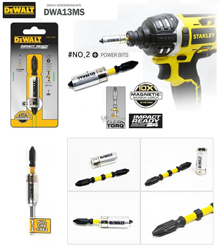 ดอกไขควง พร้อมปลอกแม่เหล็ก DWA13MS WDEWALT