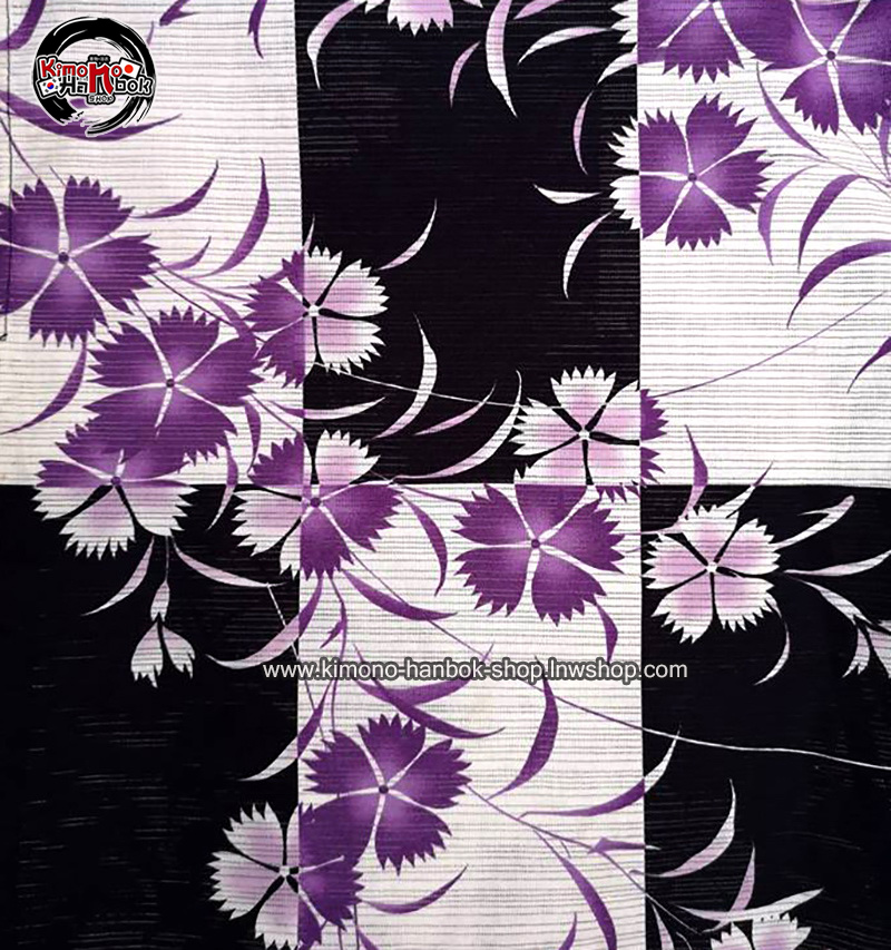 ยูกาตะ สีขาวดำลายซากุระ02