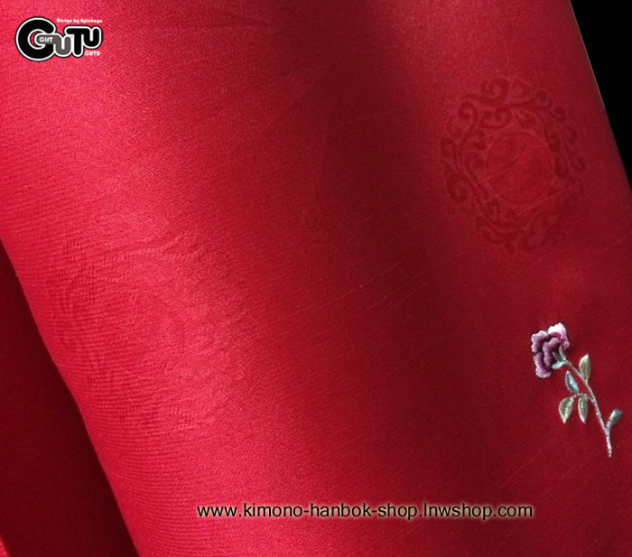 ชุดฮันบก ทังอี เสื้อสีขาว/กระโปงสีแดง02(L)