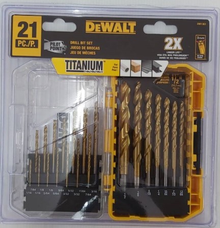 ชุดดอกสว่าน21ตัวชุด DW1361 DEWALT HSS-Tin