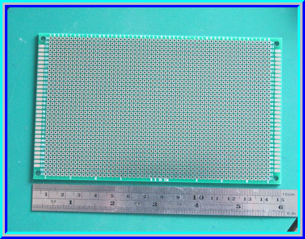 1x พีซีบีไข่ปลา 9x15 ซม. แบบ 2 หน้า FR4 (Prototype PCB)