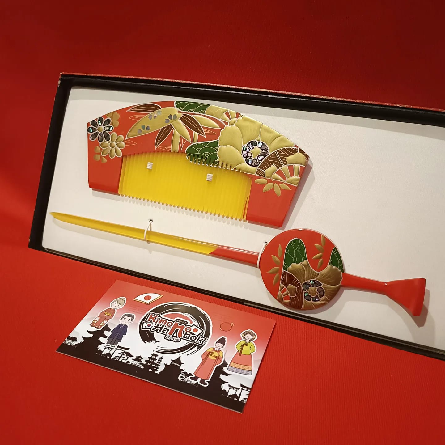 ชุดปิ่นไม้โทนสีแดงคู่PINW20020