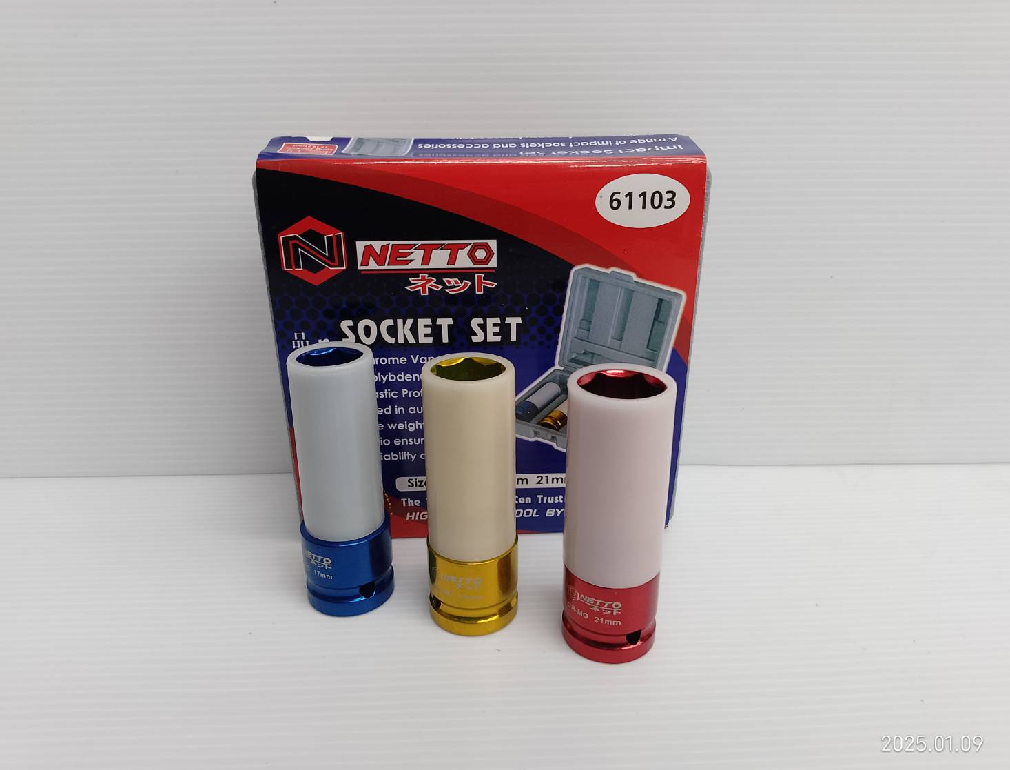 ชุดลูกบล็อกถอดล้อรถยนต์แกน 1/2 X 3 ชิ้น (เบอร์ 17, 19, 21) NETTO 61103