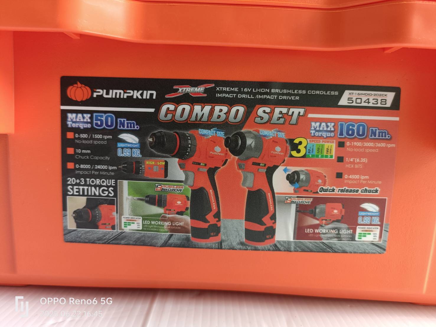 คอมโบ้ชุดสว่าน16V XT-16IMDID-202CK PUMPKIN 50438