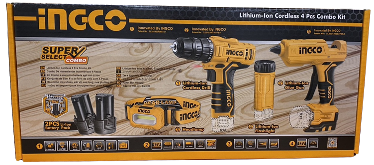 ชุดคอมโบ้ เครื่องมือ4ชิ้น COSLI22121 INGCO