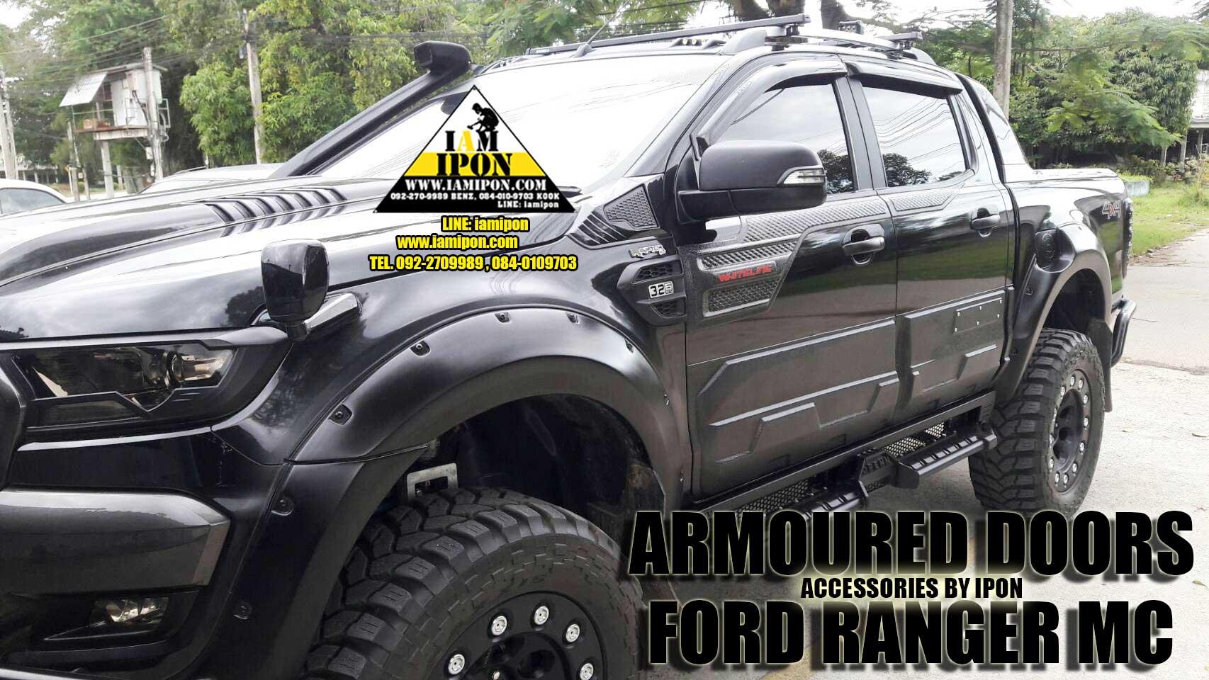 ARMOURED DOORS FORD RANGER T6-MC ORANGE PEEL ชุดกาบประตูด้านบนผิวส้มฟอร์ดเรนเจอร์ T6-MC