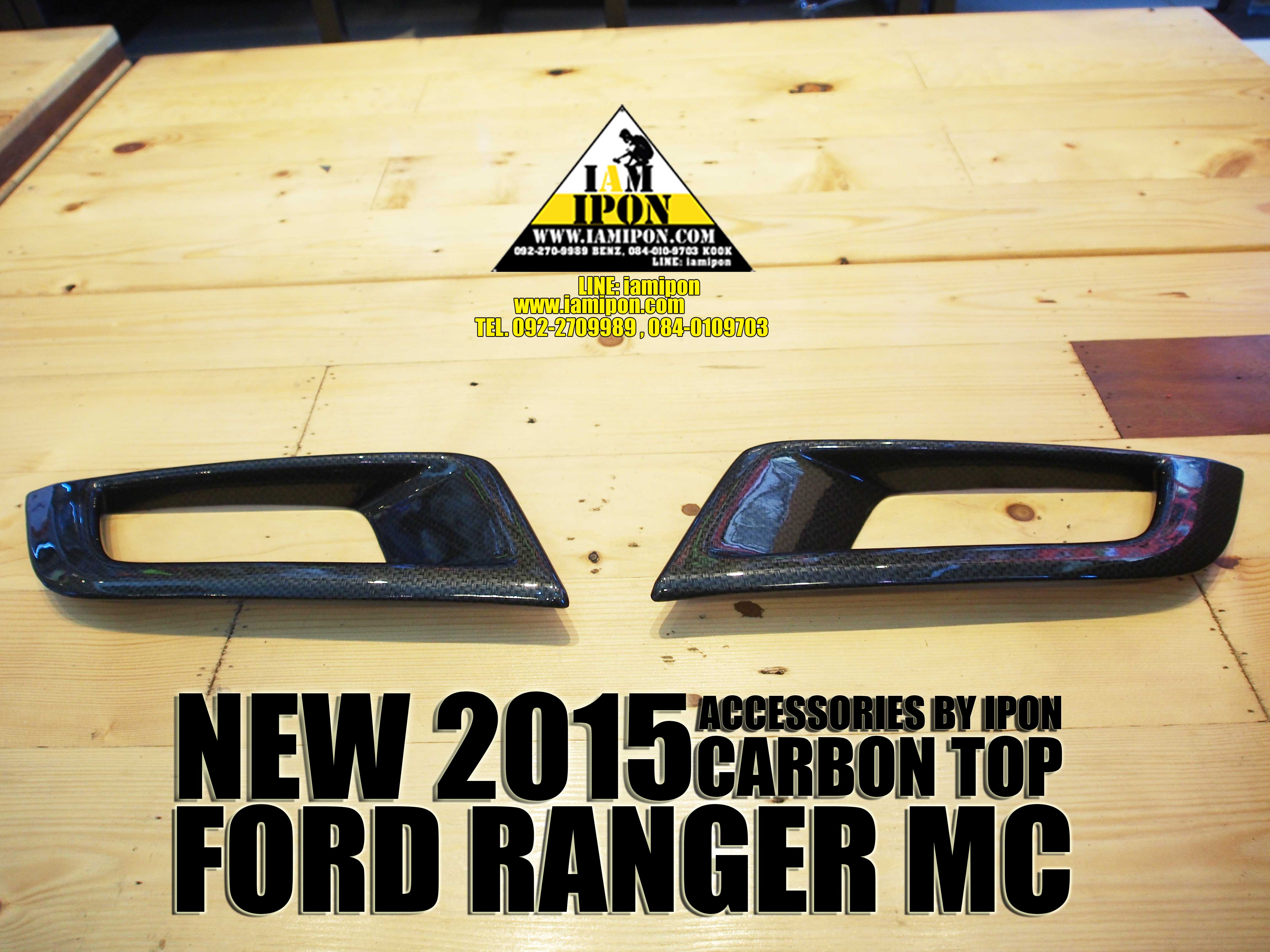 SPOTLIGHT COVER FORD RANGER WILDTRAK TOP MC CARBON ครอบสปอร์ตไลค์คาร์บอนฟอร์ดเรนเจอร์วายแทรกตัวท้อป MC