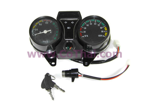 ไมล์เข็มกลม 48v LEDแสดงแบต พร้อมสวิตช์กุญแจ รถมอเตอร์ไซค์ไฟฟ้า